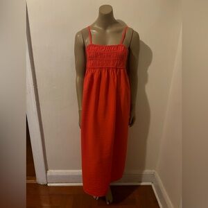 A New Day blood orange/redish summer dress , New with tags, Shirred bodice.